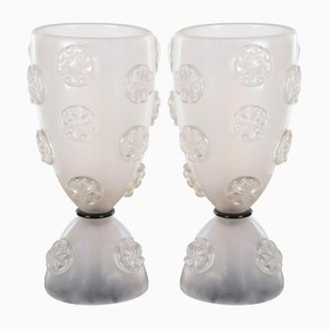 Lámparas de mesa de cristal de Murano soplado de Barovier and Toso, años 50. Juego de 2