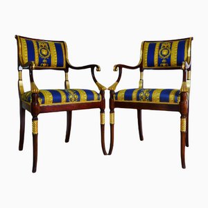 Handpainted Regency Chairs by Gianni Versace for Atelier Versace, 1980s, Set of 2