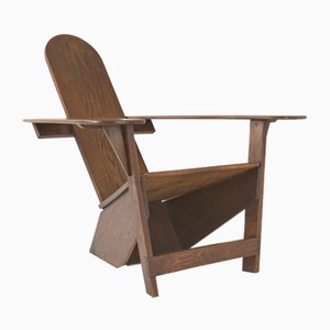Skulpturaler Sessel aus Eiche, Deutschland oder Tschechien, 1920er