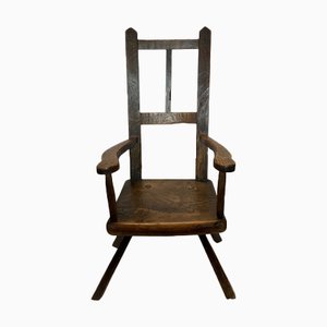 Antique Dutch Primitive Handmade Brutalist Chair, 19th Century