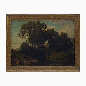 Landscape, Oil on Tablet, Framed
