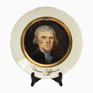 Retrato en miniatura de Thomas Jefferson en fayenza