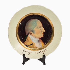 Miniature Portrait of George Washington in Faience
