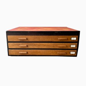 Large Mid-Century Architects Plans Chest of Drawers