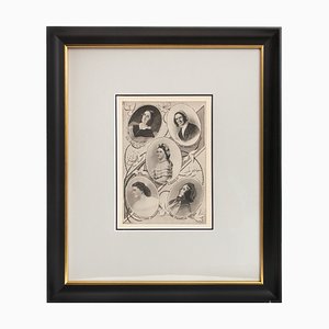 America's First Ladies of the 19th Century (1845-1865), Lithograph, Framed