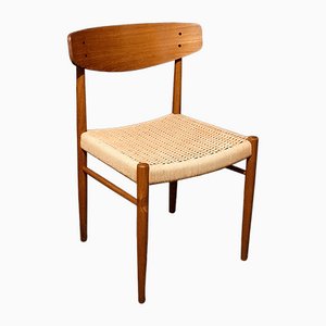 Dänischer Modell 501 Esszimmerstuhl aus Teak & Papierkordel von AM, 1960er