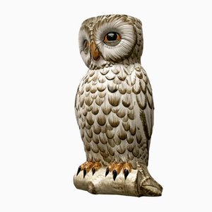 Vintage Italian Ceramic Owl Umbrella Stand