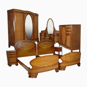 French Art Deco Bedroom Set by Louise Majorelle, 1930s, Set of 8