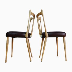 Set of Stevens Leather Chairs, the Netherlands, 1950s