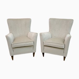 Set of Mid-Century Modern Velvet Armchairs by Gio Ponti for ISA, Italy, 1950s