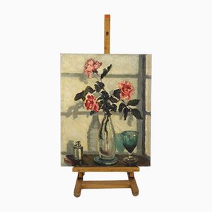 Elizabeth Stanhope-Forbes, Bodegón con jarrón de flores, principios del siglo XX, óleo sobre lienzo