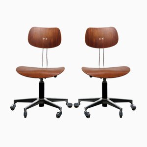 Set of Mid-Century Teak SE 40 Architect Swivel Chairs by Egon Eiermann for Wilde+Spieth