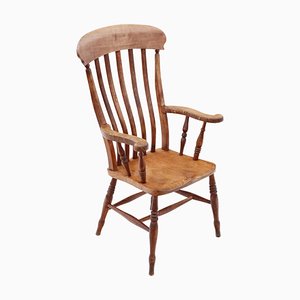 Antique Victorian Elm & Beech Grandad Windsor Chair, 19th Century