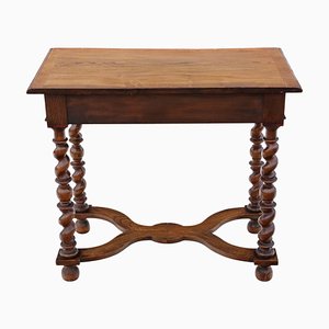 Charles II Revival Oak & Elm Writing Desk Dressing Table, 1920s