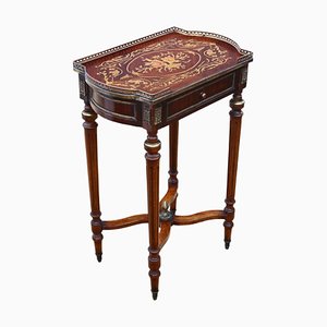 Antique French Marquetry Bedside Table Cupboard, 1910s
