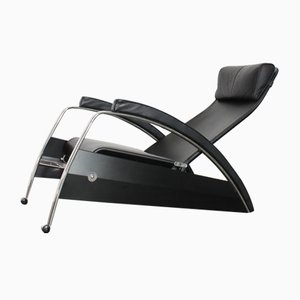 Large Leather Lounge Chair by Jean Prouvé for Tecta