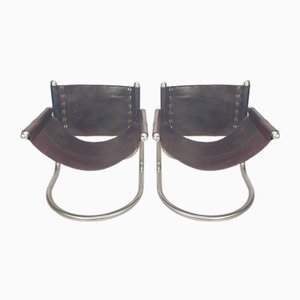 Mid-Century Italian Lounge Chairs, Set of 2, 1980s