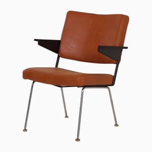 Brown Leather & Ash 1445 Armchair by Andre Cordemeyer for Gispen, 1960s