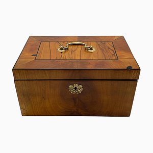 Biedermeier Box in Cherry Veneer & Brass, South Germany, 1820