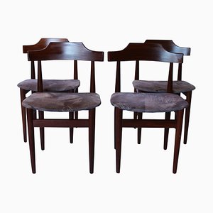 Dining Chairs in Rosewood and Grey Fabric by Hans Olsen, 1960s, Set of 4