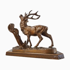 Mid-Century Alloy Deer Skulptur, Tschechoslowakei, 1960er