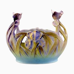 Antique Art Nouveau Bowl in Openwork Porcelain from Heubach, Germany