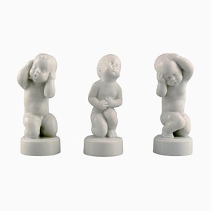 Blanc De Chine Figures by Svend Lindhart for Bing and Grondahl, Set of 3