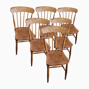 Antiker Esstisch & Windsor Stühle, 7er Set