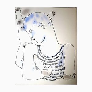 Jean Cocteau, White Book, 1930, Hand-Colored Lithographie