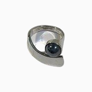 Sterling Silver Ring with Hematite by Hans Hansen