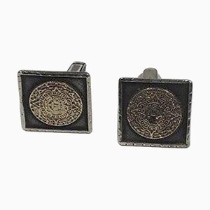 Mexican Sterling Silver Gold Cufflinks