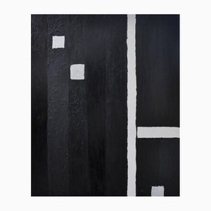 Bridg, Black Graphic, 2021, Acryl auf Leinwand