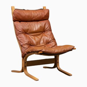 Chaise Seista Vintage en Cuir par Ingmar Relling, Norvège