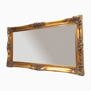 Antique French Vintage Gilt Mahogany Bevelled Wall Mirror