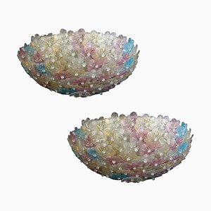 Multicolor Murano Glass Flowers Basket Ceiling Light from Barovier and Toso