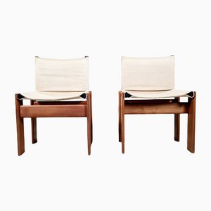 Canvas Monk Chairs by Afra and Tobia Scarpa for Molteni, 1970s, Set of 2