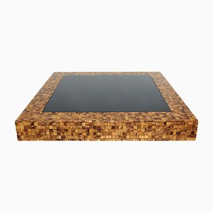 Table Basse en Marqueterie de Bois d'Olivier par Sandro Petti, Italie, 1970s