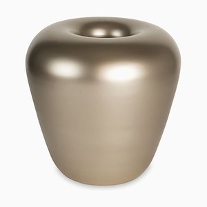Vase Bean #2 in Glass, Pearly Beige Gold Finish from VGnewtrend