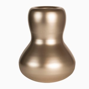 Vase Bean #6 in Glass, Pearly Beige Gold Finish from VGnewtrend