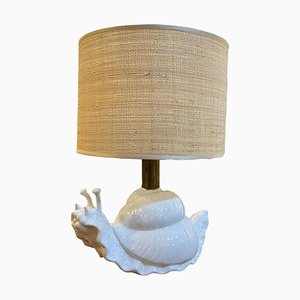 Lámpara de mesa en forma de caracol de cerámica, años 60