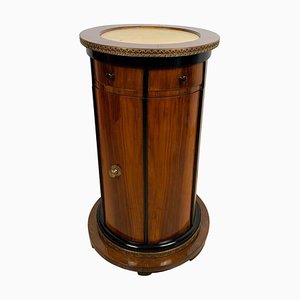 Biedermeier Austrian Round Walnut Veneer Drum Cabinet, 1830s