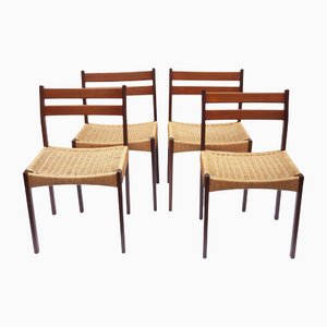 Danish Teak Dining Chairs by Arne Hovmand Olsen for Mogens Kold, 1970s, Set of 4