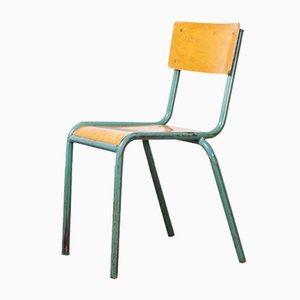French Mint Green Model 510/1 Stacking Dining Chair from Mullca, 1950s