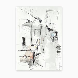 Lux on the 5th, 2021, Acrylic, Charcoal and Graphite on Paper