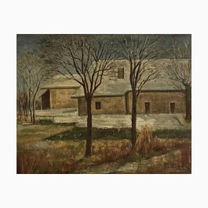 Jules Gaillepand, Winter in La Roche-Sur-Foron, 1928, Oil on Canvas