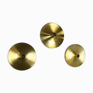 Gold Disc Wall Lights by Charlotte Perriand for Honsel, Germany, 1960s, Set of 3
