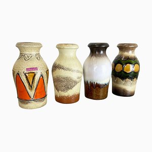 Vasi Fat Lava vintage in ceramica di Scheurich, Germania, anni '70, set di 4