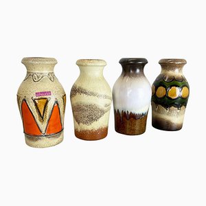 Vintage Fat Lava Keramikvasen von Scheurich, 1970er, 4er Set
