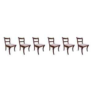 Regency Mahogany Sabre Leg Dining Chairs, Set of 6