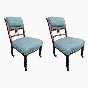 Edwardian Rosewood Inlaid Drawing Room Chairs, Set of 2